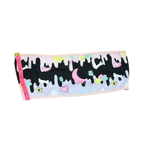 NWT Black & Pink Kawaii Goth Bandeau Tube Top & Bottoms Lingerie Rave Set - Picture 8 of 11